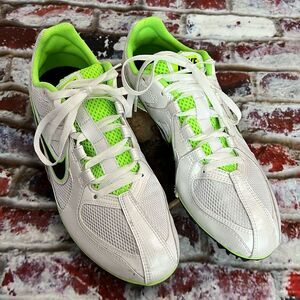 * White green Nike track and field shoes